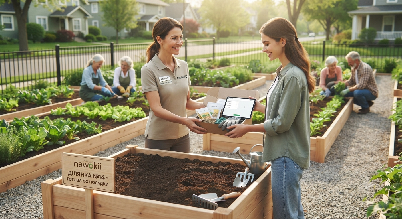 Gardener tending a plot